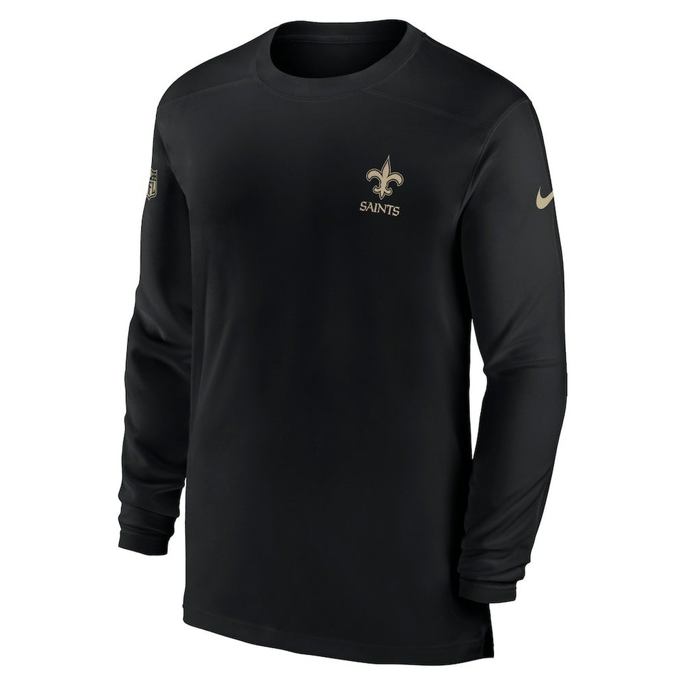 New Orleans Saints Sideline Coach Performance Long Sleeve T-Shirt Black | Nike for Sale