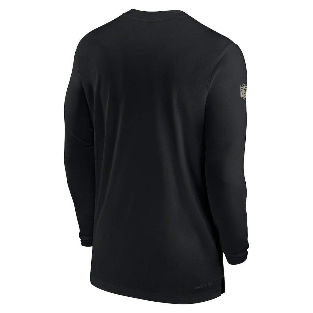 New Orleans Saints Sideline Coach Performance Long Sleeve T-Shirt Black | Nike for Sale