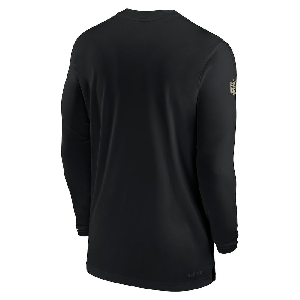 New Orleans Saints Sideline Coach Performance Long Sleeve T-Shirt Black | Nike for Sale