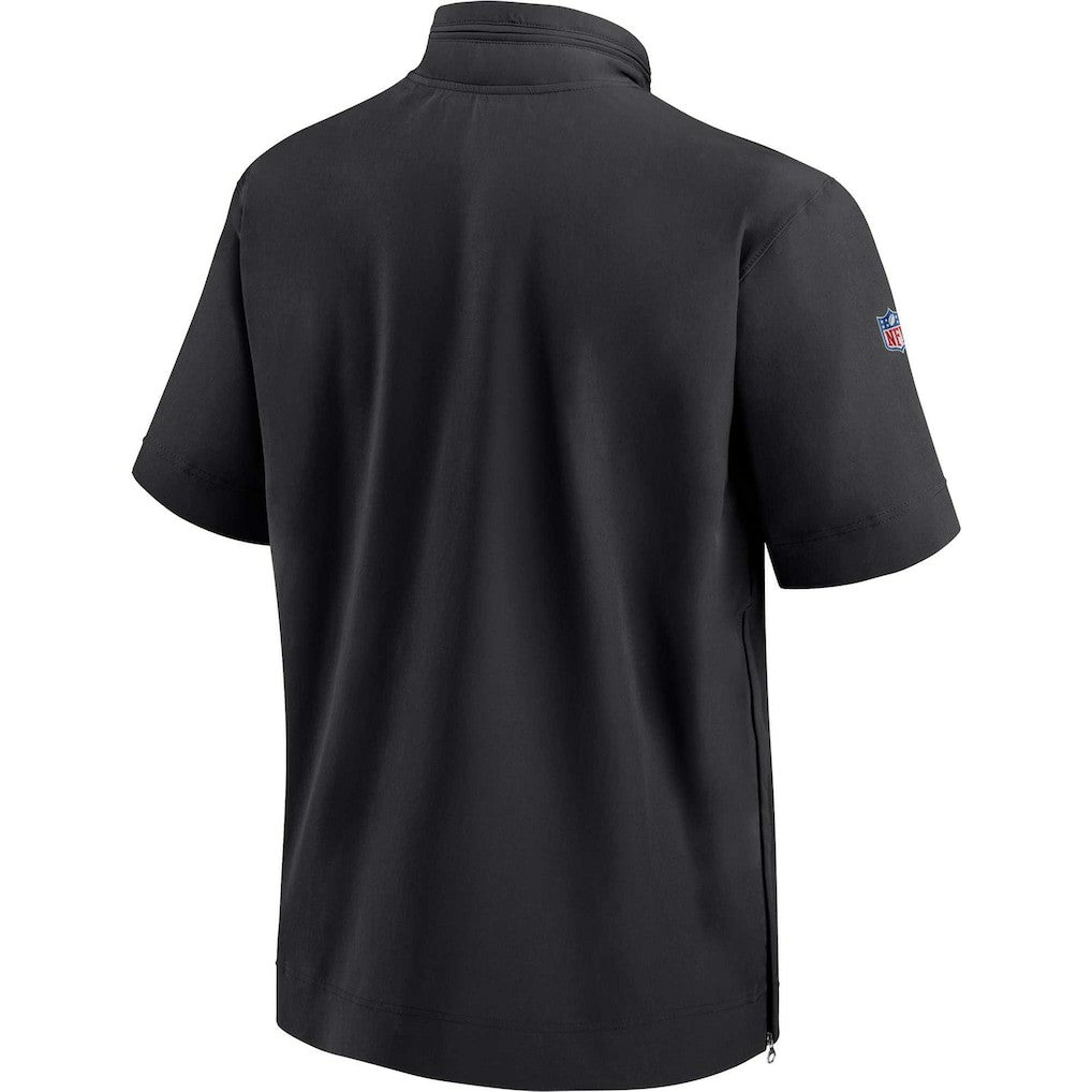 Jacksonville Jaguars Sideline Coach Short Sleeve Hoodie Quarter-Zip Jacket - Black | Nike for Sale