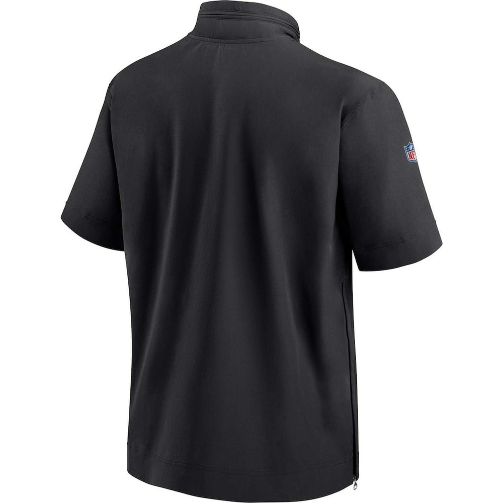 Jacksonville Jaguars Sideline Coach Short Sleeve Hoodie Quarter-Zip Jacket - Black | Nike for Sale
