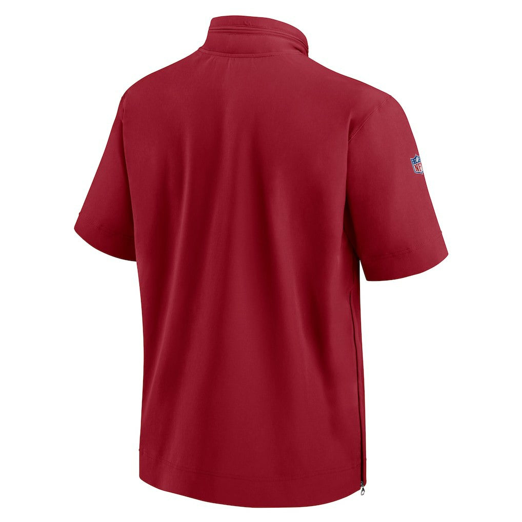 Arizona Cardinals Sideline Coach Short Sleeve Hoodie Quarter-Zip Jacket - Cardinal | Nike for Sale