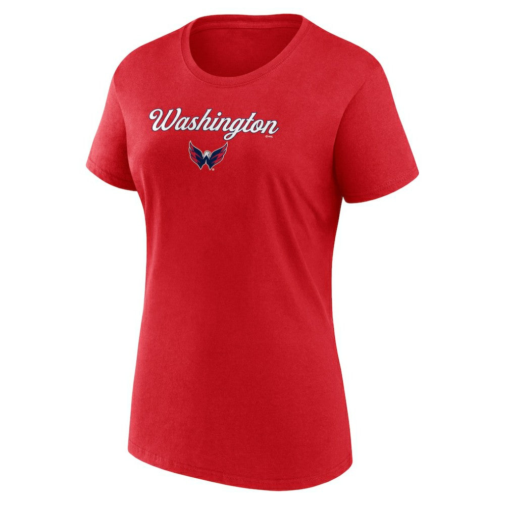 Washington Capitals Fanatics Women's Script T-Shirt & Shorts Set - Red/Heather Gray - NHL