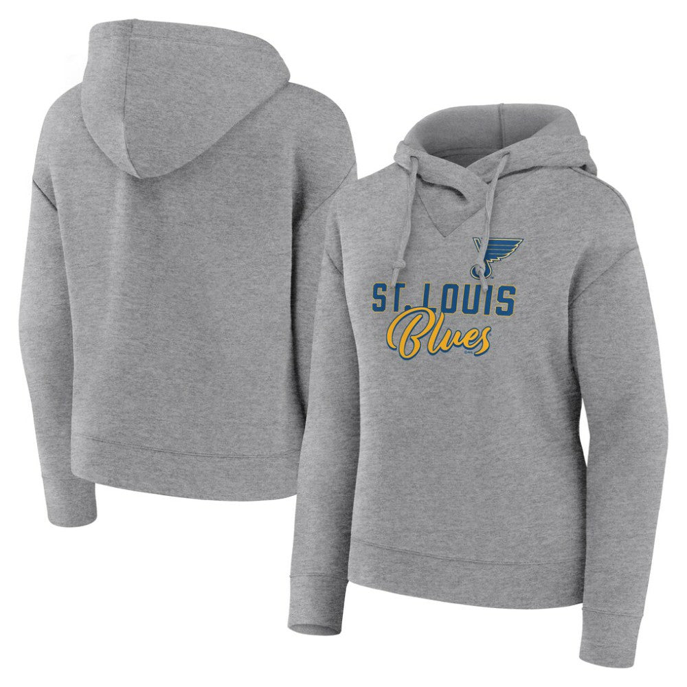 St. Louis Blues Fanatics Women's Script Favorite Pullover Hoodie - Heather Gray - NHL