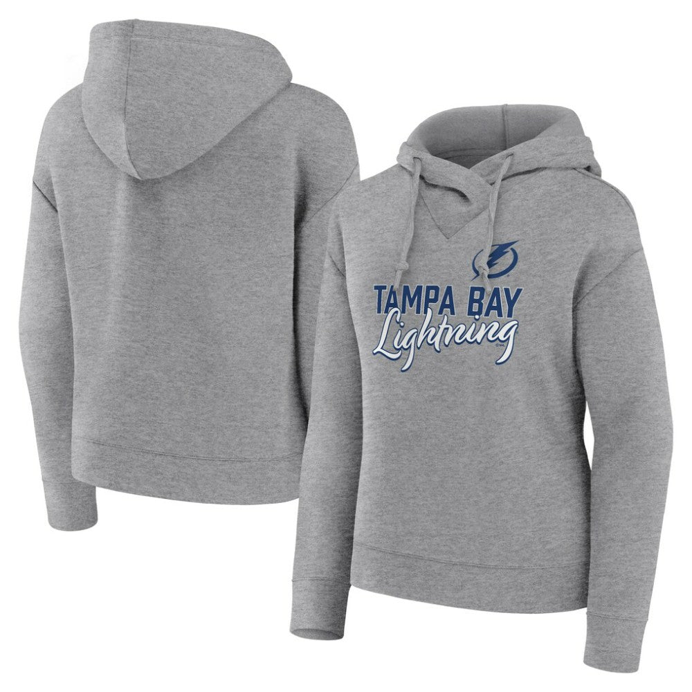 Tampa Bay Lightning Fanatics Women's Script Favorite Pullover Hoodie - Heather Gray - NHL