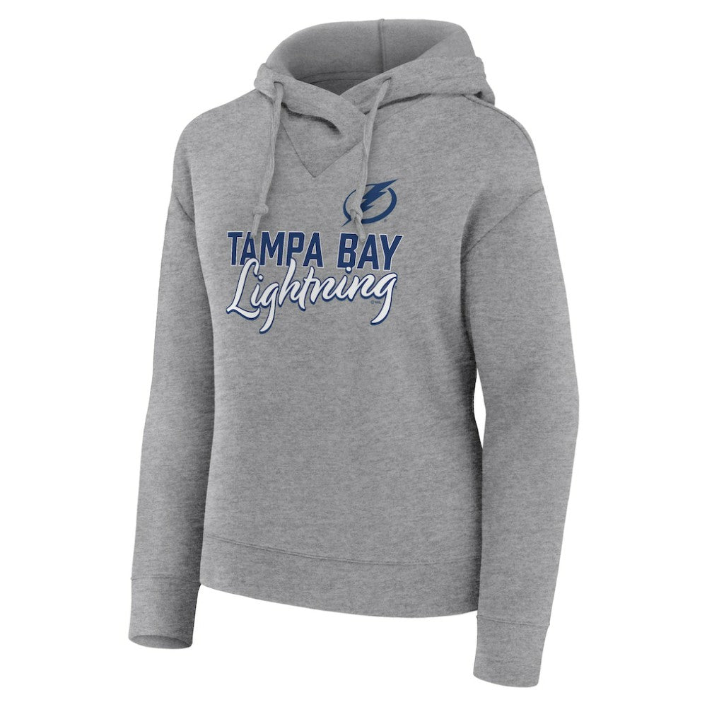 Tampa Bay Lightning Fanatics Women's Script Favorite Pullover Hoodie - Heather Gray - NHL