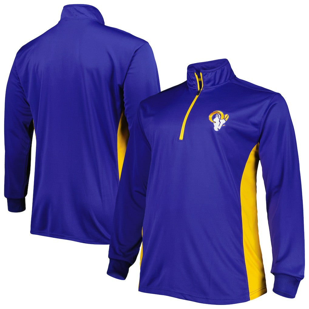 Los Angeles Rams Big & Tall Quarter-Zip Top Royal | NFL