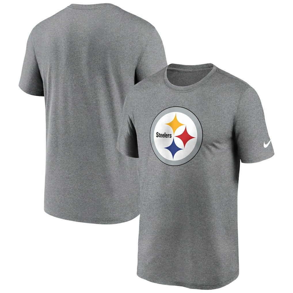 Pittsburgh Steelers Primetime Legend Logo Performance T-Shirt Heather Charcoal | Nike for Sale