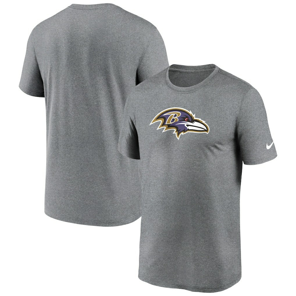 Baltimore Ravens Primetime Legend Logo Performance T-Shirt Heather Charcoal | Nike for Sale