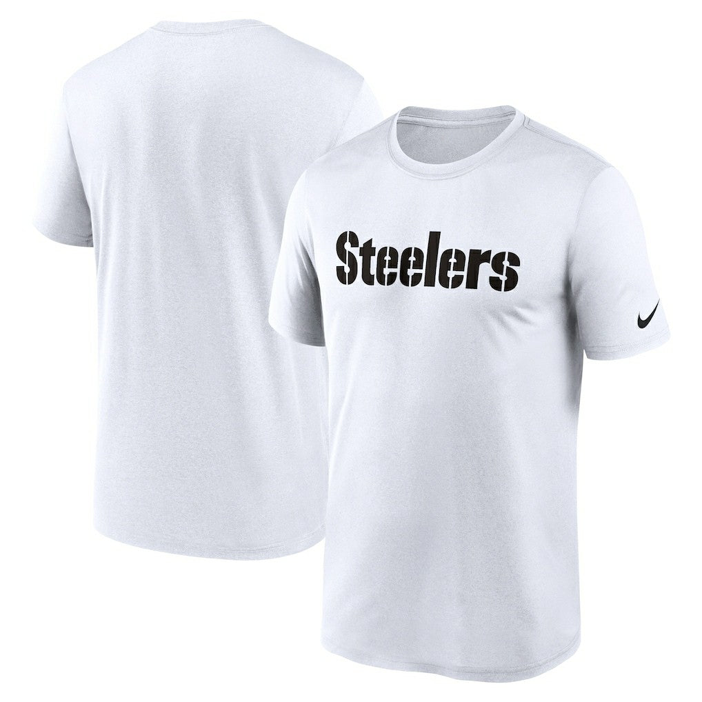Pittsburgh Steelers Legend Wordmark Performance T-Shirt White | Nike for Sale