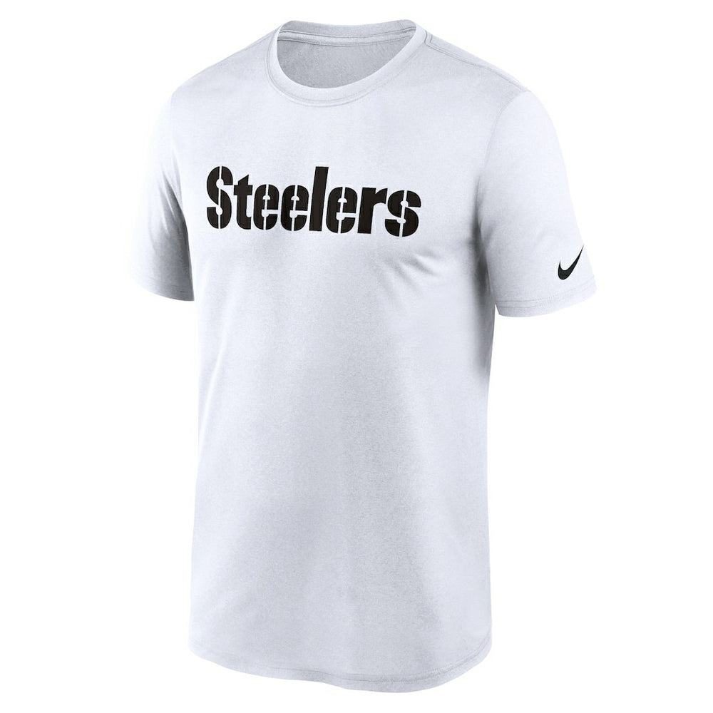 Pittsburgh Steelers Legend Wordmark Performance T-Shirt White | Nike for Sale