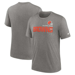 Cleveland Browns Team Tri-Blend T-Shirt Heather Charcoal | Nike for Sale