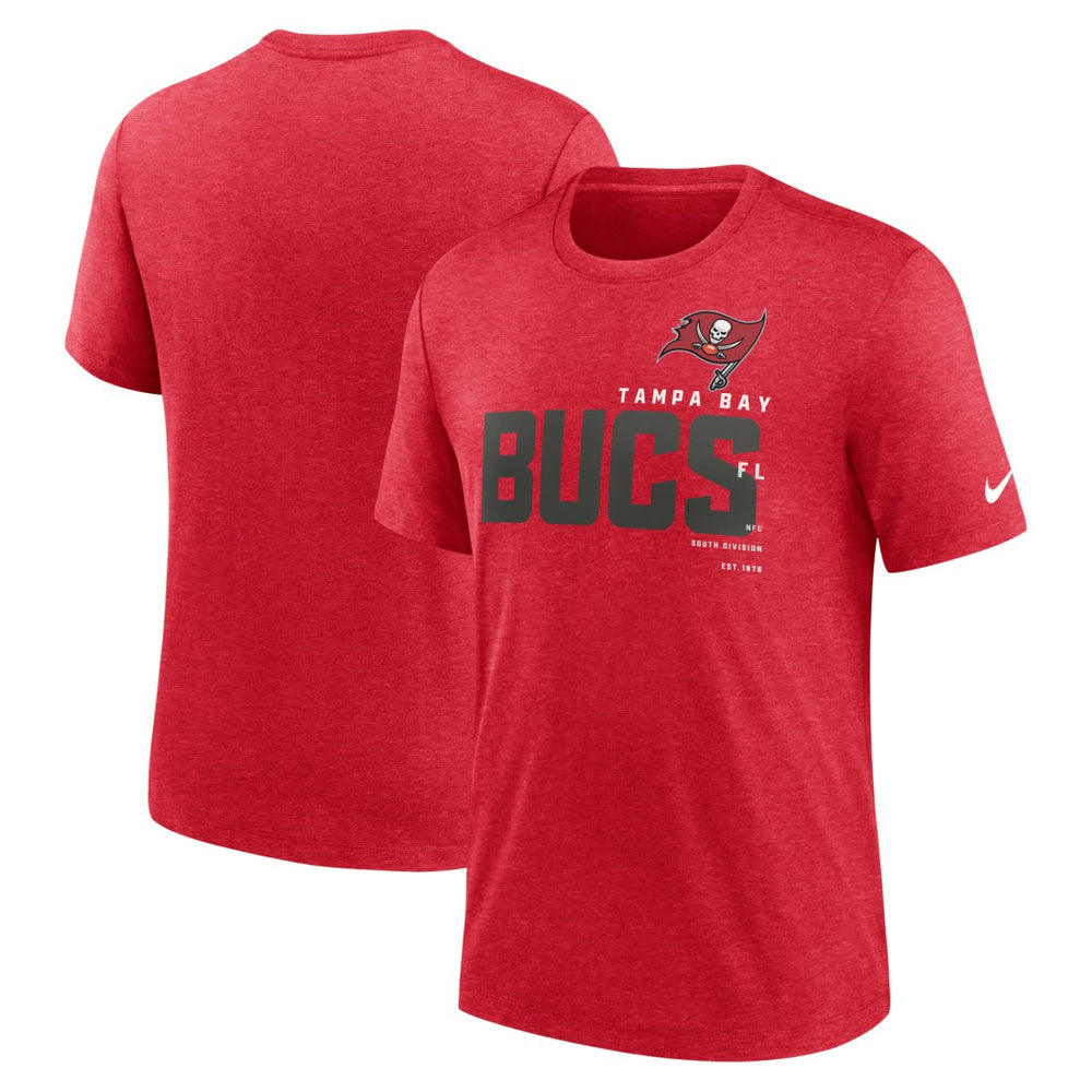 Tampa Bay Buccaneers Team Tri-Blend T-Shirt Heather Red | Nike for Sale