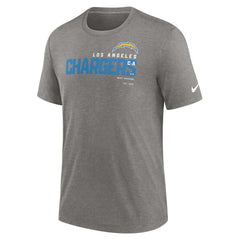 Los Angeles Chargers Team Tri-Blend T-Shirt Heather Charcoal | Nike for Sale