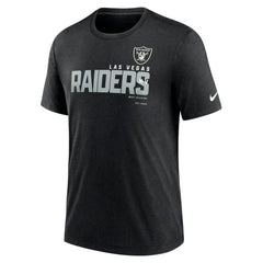 Las Vegas Raiders Team Tri-Blend T-Shirt Heather Black | Nike for Sale