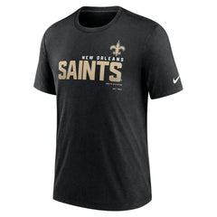 New Orleans Saints Team Tri-Blend T-Shirt Heather Black | Nike for Sale
