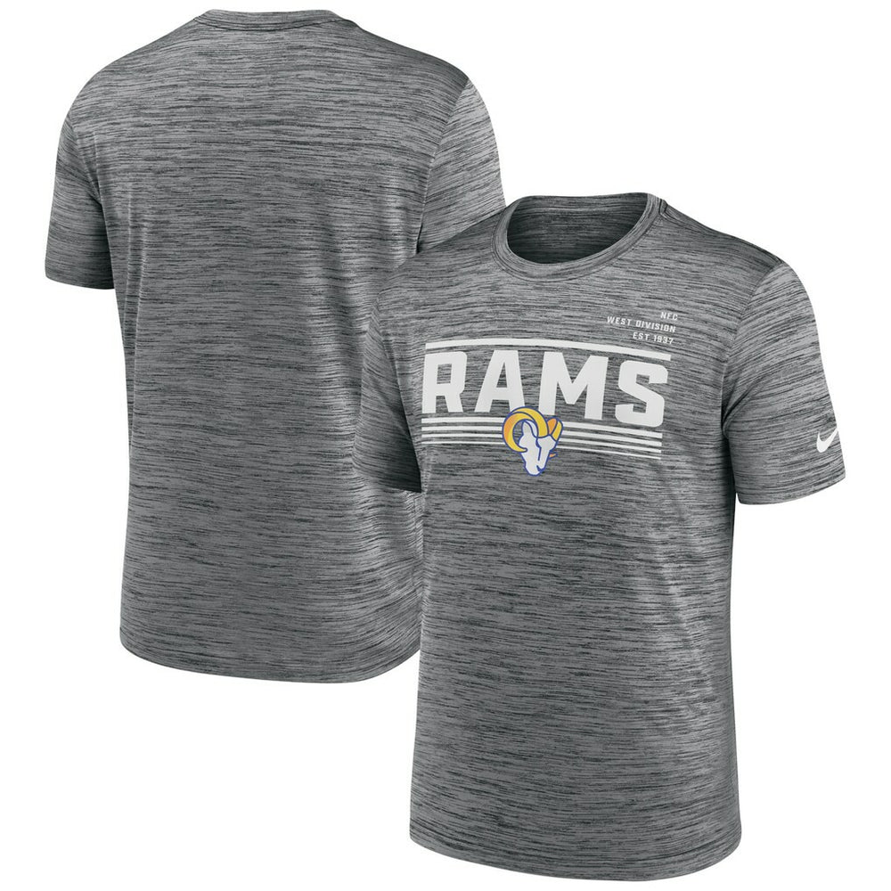 Los Angeles Rams Yardline Velocity Performance T-Shirt Gray | Nike for Sale