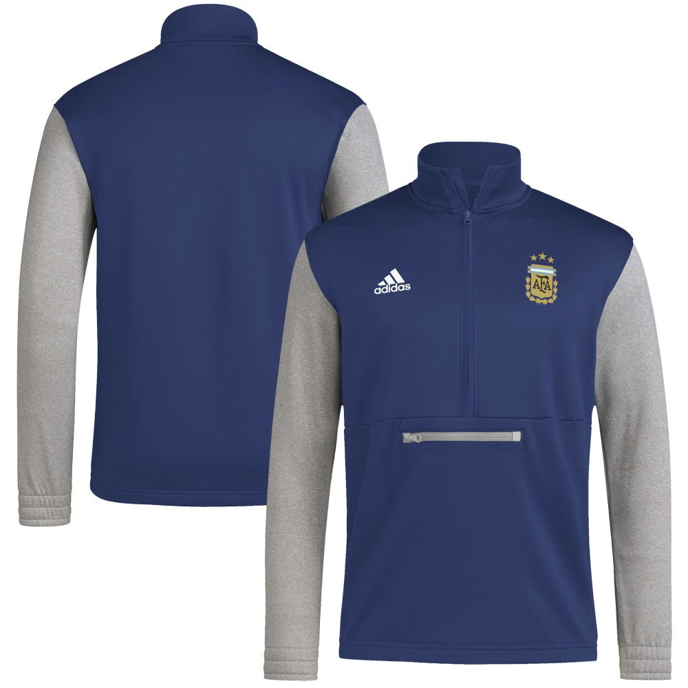 Argentina National Team Crest Long Sleeve Half-Zip Top Navy | Adidas Online