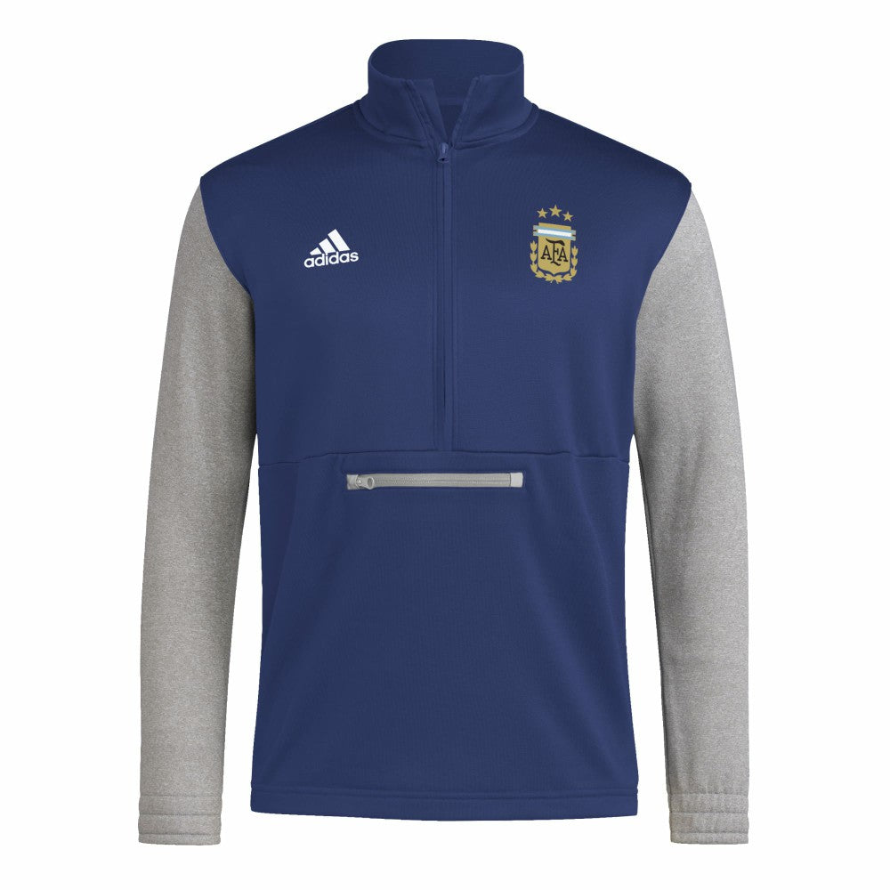 Argentina National Team Crest Long Sleeve Half-Zip Top Navy | Adidas Online