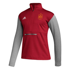 Spain National Team Crest Long Sleeve Half-Zip Top Red | Adidas Online