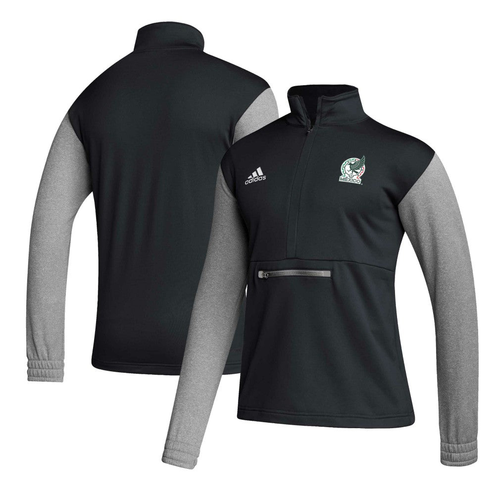 Mexico National Team Crest Long Sleeve Half-Zip Top Black | Adidas online
