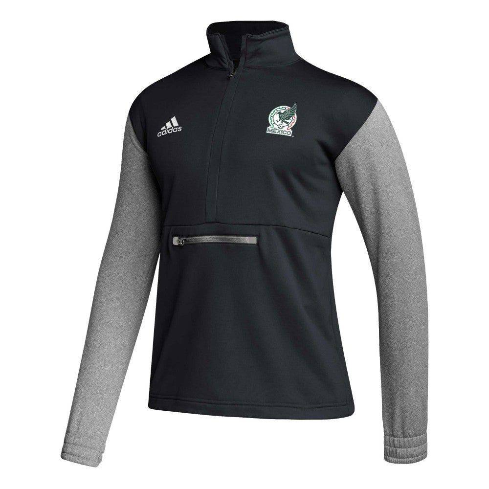 Mexico National Team Crest Long Sleeve Half-Zip Top Black | Adidas online