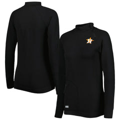 Houston Astros Levelwear Women's Verse Asymmetrical Raglan Tri-Blend Quarter-Zip Jacket - MLB