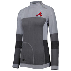 Atlanta Braves Levelwear Women's Verse Asymmetrical Raglan Tri-Blend Quarter-Zip Jacket - MLB