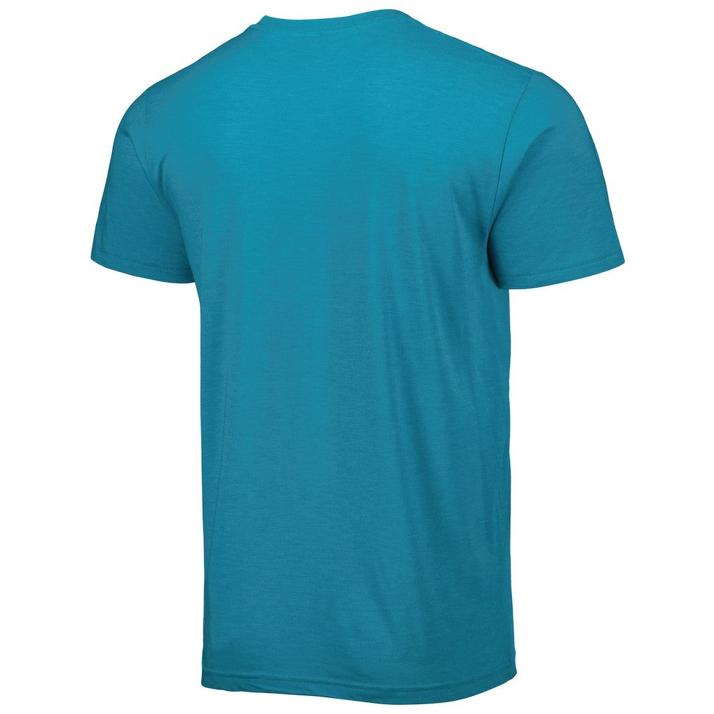 Fred Taylor Jacksonville Jaguars Homage Unisex Caricature Retired Player Tri-Blend T-Shirt Teal | NFL