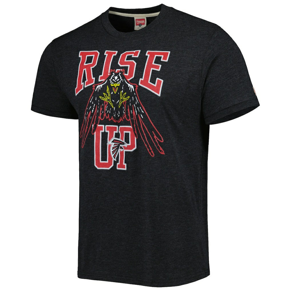 Atlanta Falcons Homage Rise Up Hyper Local Tri-Blend T-Shirt Black | NFL