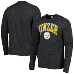 Pittsburgh Steelers Homage Hyper Local Tri-Blend Long Sleeve T-Shirt Charcoal | NFL