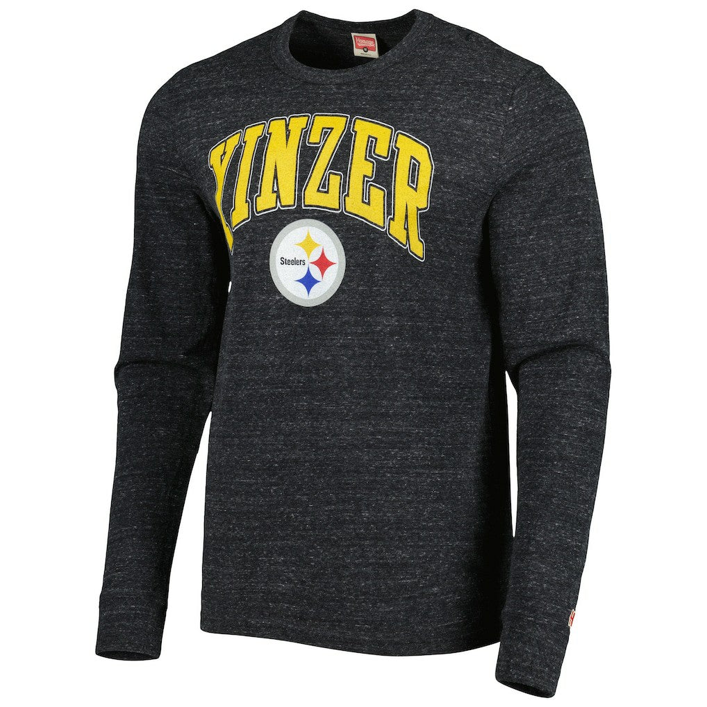 Pittsburgh Steelers Homage Hyper Local Tri-Blend Long Sleeve T-Shirt Charcoal | NFL