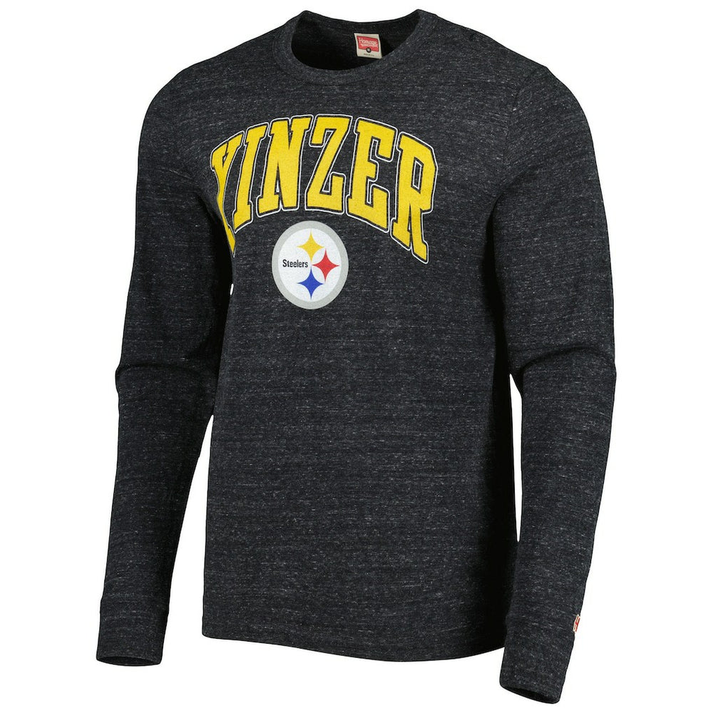 Pittsburgh Steelers Homage Hyper Local Tri-Blend Long Sleeve T-Shirt Charcoal | NFL