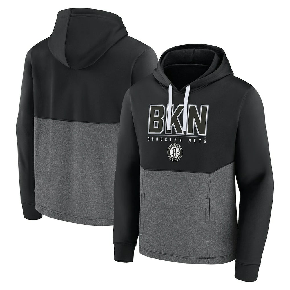 Brooklyn Nets Successful Tri-Blend Pullover Hoodie Black - NBA