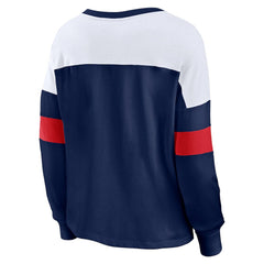 Boston Red Sox Fanatics Women's Even Match Lace-Up Long Sleeve V-Neck T-Shirt - MLB