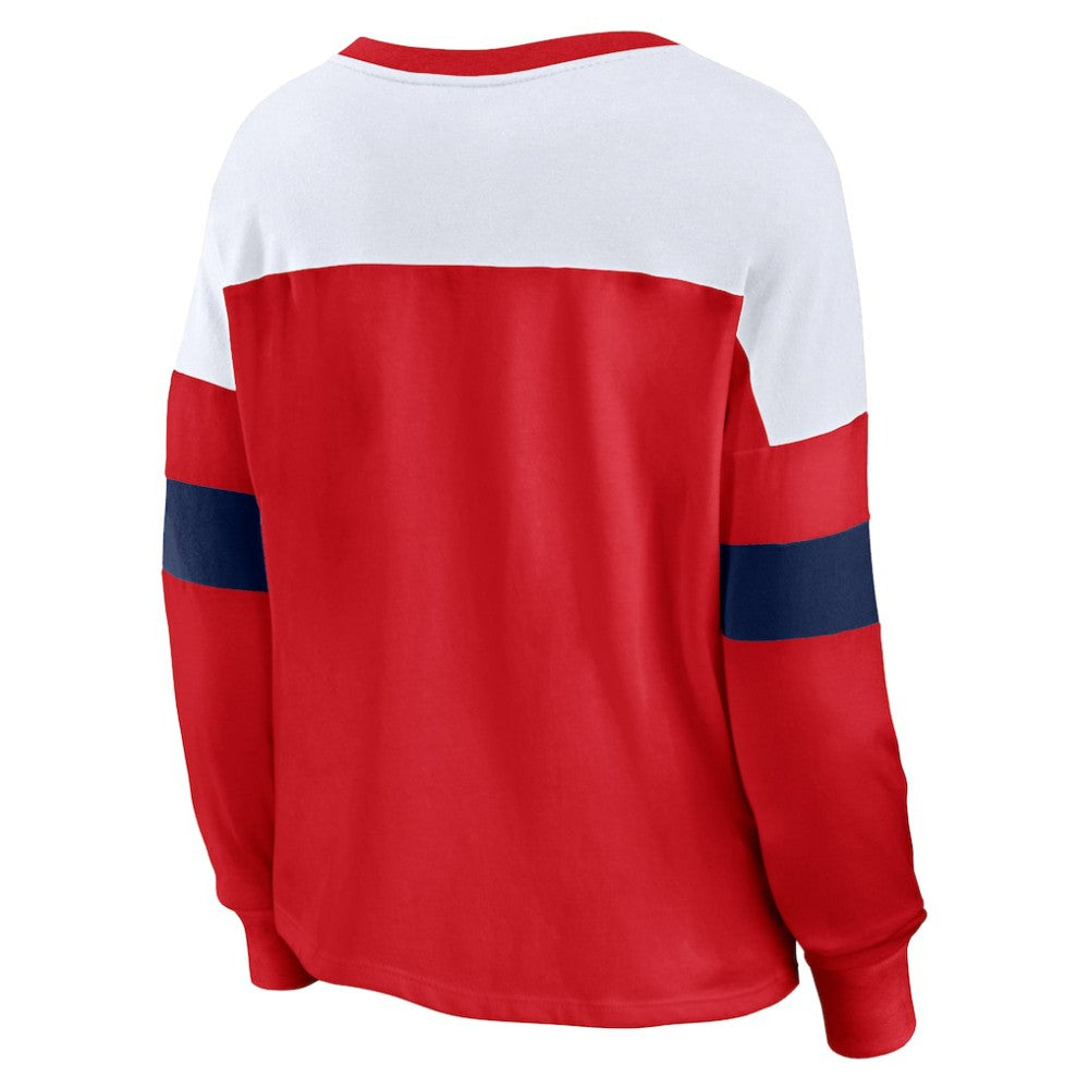 St. Louis Cardinals Fanatics Women's Even Match Lace-Up Long Sleeve V-Neck T-Shirt - MLB