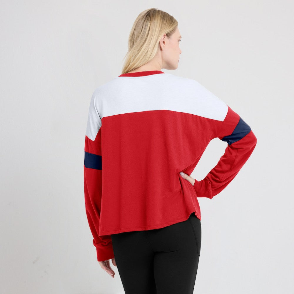 St. Louis Cardinals Fanatics Women's Even Match Lace-Up Long Sleeve V-Neck T-Shirt - MLB