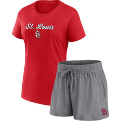 St. Louis Cardinals Fanatics Women's Script T-Shirt & Shorts Combo Set - MLB