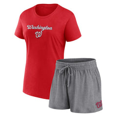 Washington Nationals Fanatics Women's Script T-Shirt & Shorts Combo Set - MLB