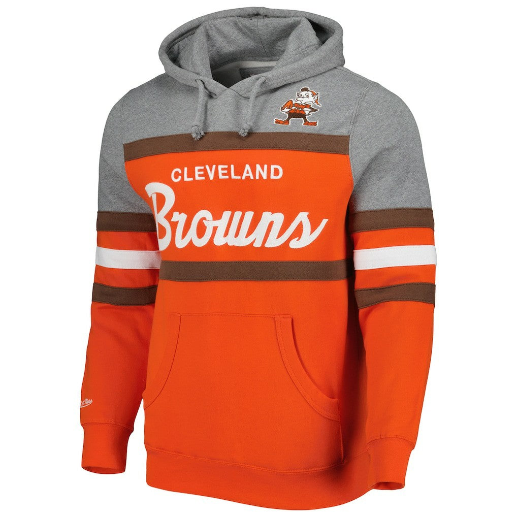 Cleveland Browns Head Coach Pullover Hoodie Orange/Heathered Gray | Mitchell & Ness