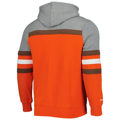 Cleveland Browns Head Coach Pullover Hoodie Orange/Heathered Gray | Mitchell & Ness