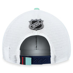 Seattle Kraken Fanatics 2023 NHL Draft On Stage Trucker Adjustable Hat - Deep Sea Blue - NHL