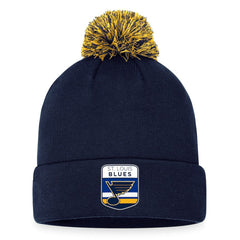 St. Louis Blues Fanatics 2023 NHL Draft Cuffed Knit Hat with Pom - Navy - NHL