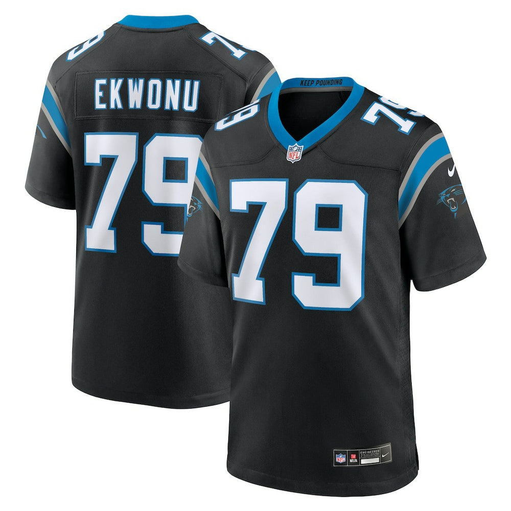 Ikem Ekwonu Carolina Panthers Game Jersey Black | Nike for Sale