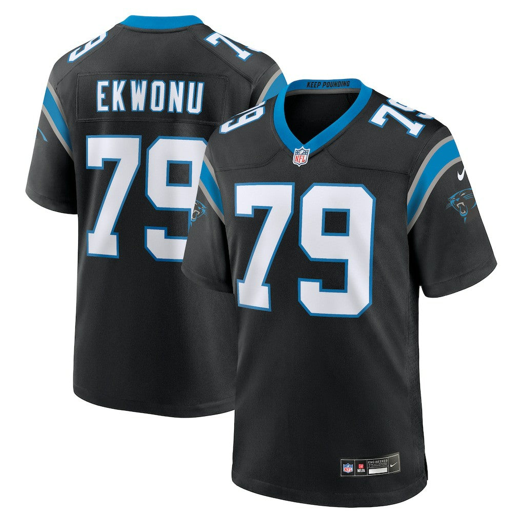 Ikem Ekwonu Carolina Panthers Game Jersey Black | Nike for Sale