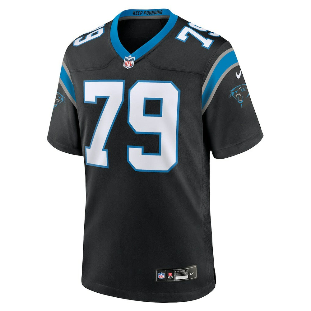 Ikem Ekwonu Carolina Panthers Game Jersey Black | Nike for Sale