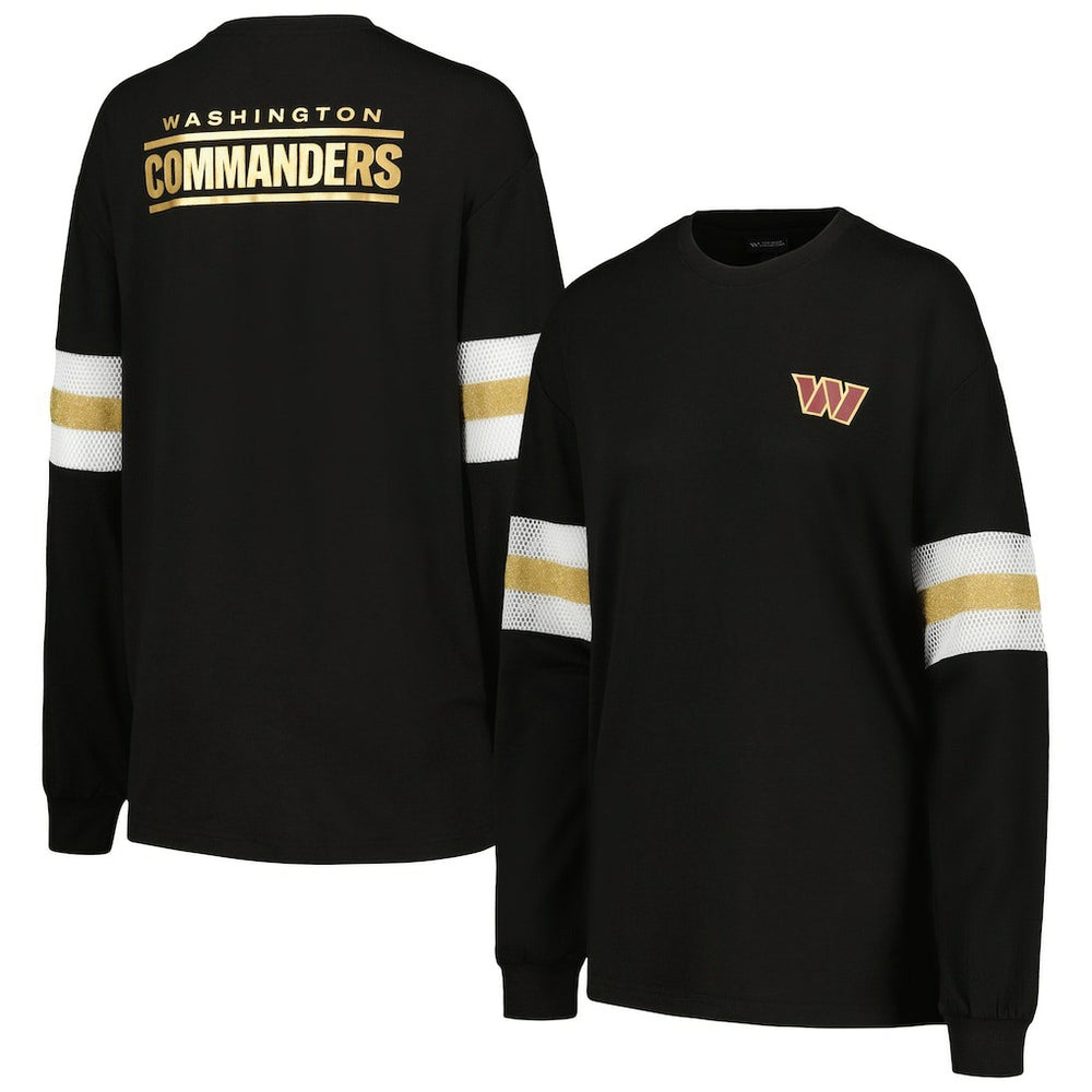 Washington Commanders The Wild Collective Women's Long Sleeve T-Shirt Black | NFL