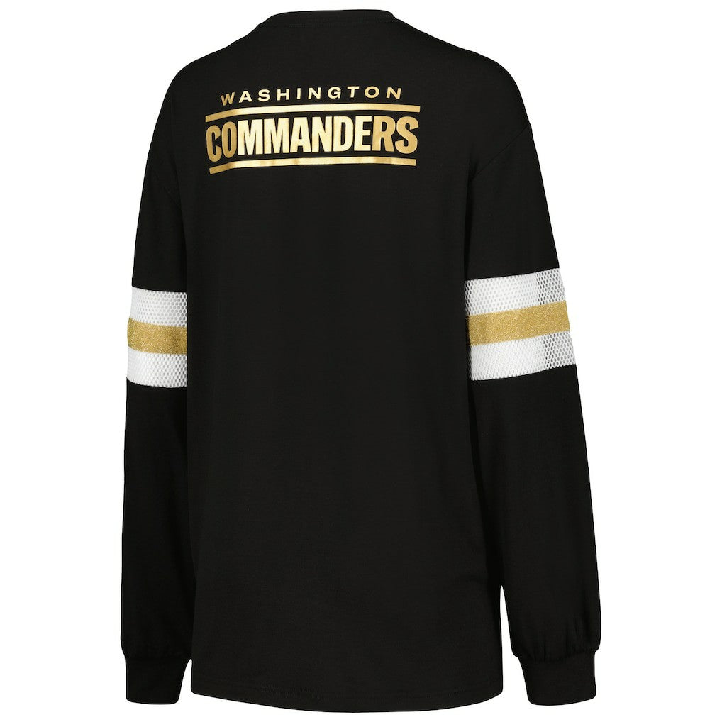 Washington Commanders The Wild Collective Women's Long Sleeve T-Shirt Black | NFL