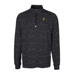 Pittsburgh Pirates Cutter & Buck Big & Tall Traverse Camo Print Stretch Quarter-Zip Pullover Top - MLB