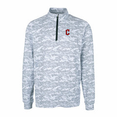 Cleveland Guardians Cutter & Buck Big & Tall Traverse Camo Print Stretch Quarter-Zip Pullover Top - MLB